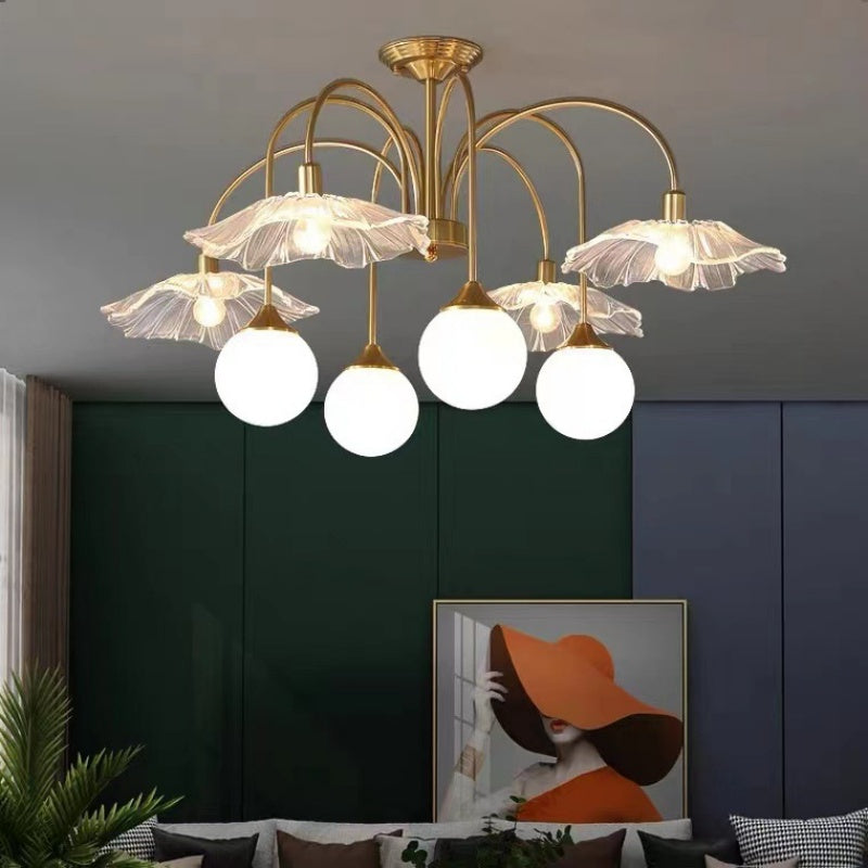 Valentina Nordique LED Lustre Or Verre Salon/Chambre À Coucher/Salle À Manger