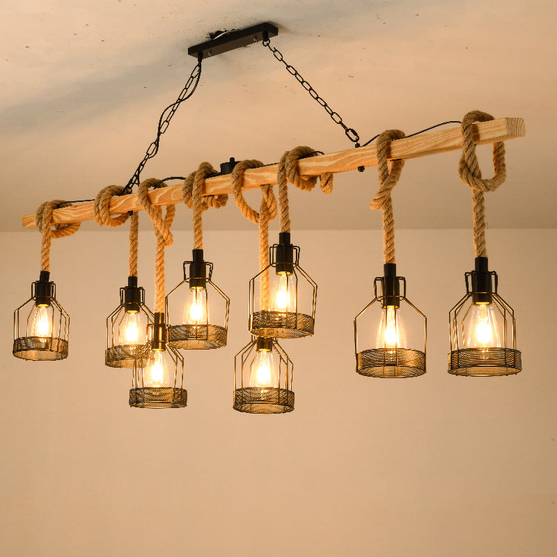 Epoch Lampe Suspension Industrielle Rétro LED en Métal Noir, Pour Bar