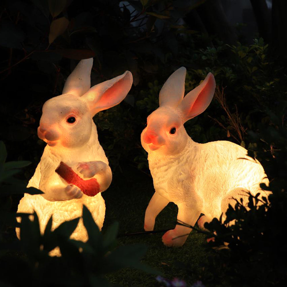 Arisha Lampadaire Lapin Moderne, Résine, Blanc, Extérieur
