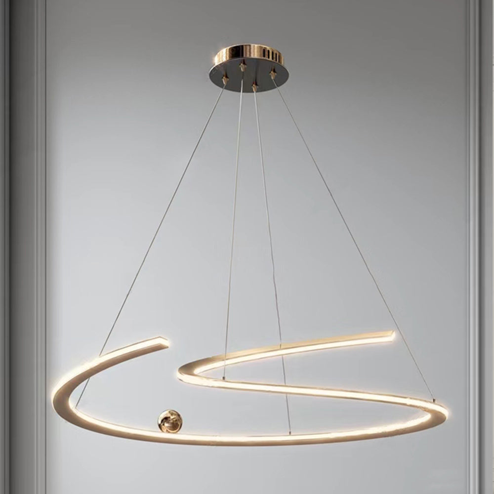 Arisha Suspension Linéaire Moderne, Métal/Acrylique, Doré, Salon/Salle à Manger