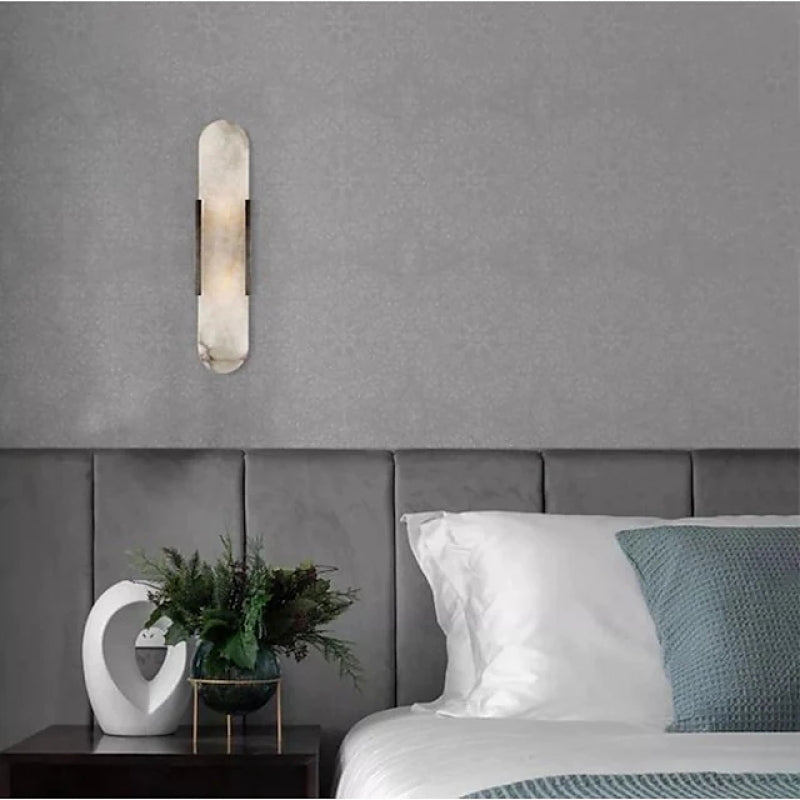 Arisha Applique Murale Marbre/Metal Moderne, Noir/Or, Cour