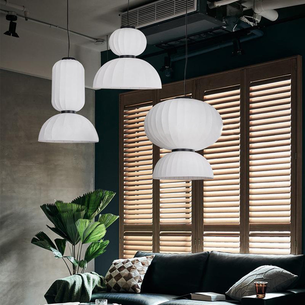 Ritta Suspension Vintage, Métal/Soie, Noir/Blanc, Chambre à Coucher