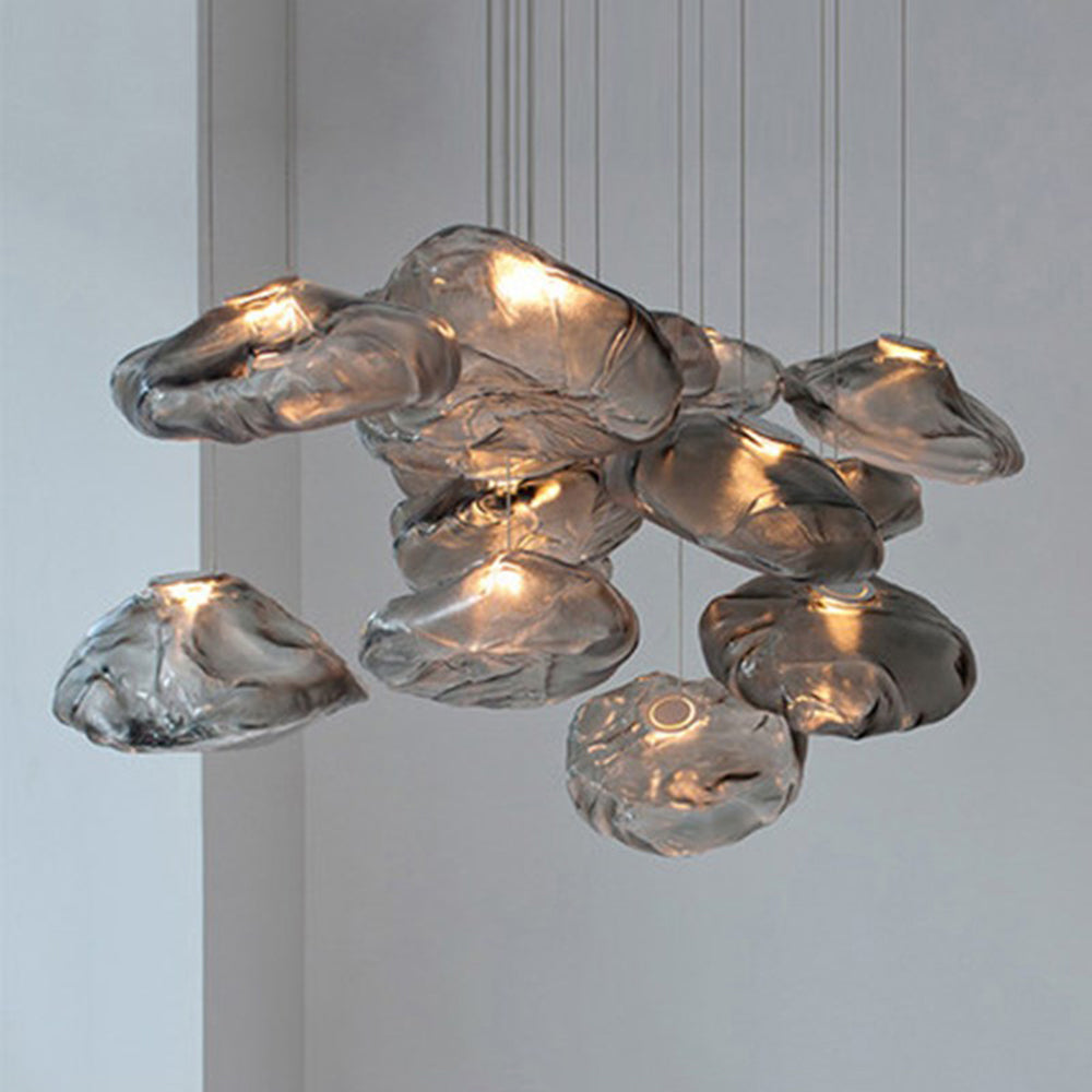 Avi Suspension Globe, Métal/Verre, Clair/Gris/Ambre