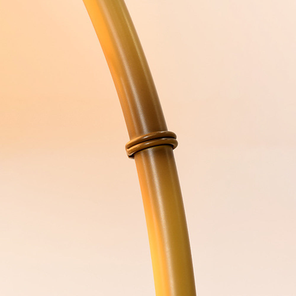 Muto Lampadaire Bambou Simple, Métal/Tissu, Blanc, Salon
