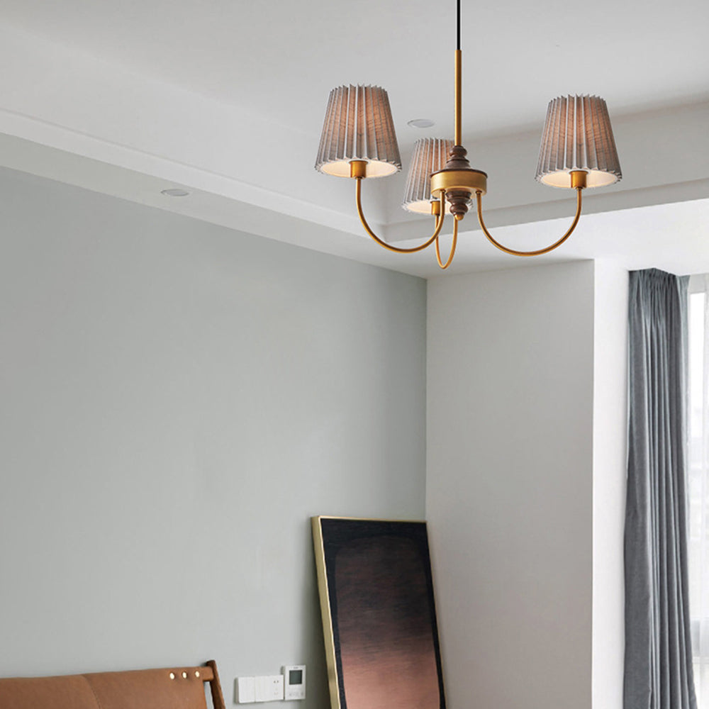 Silva Lustre Vintage, Métal/Tissu, Blanc/Vert, Salle à Manger/Salle à Séjour