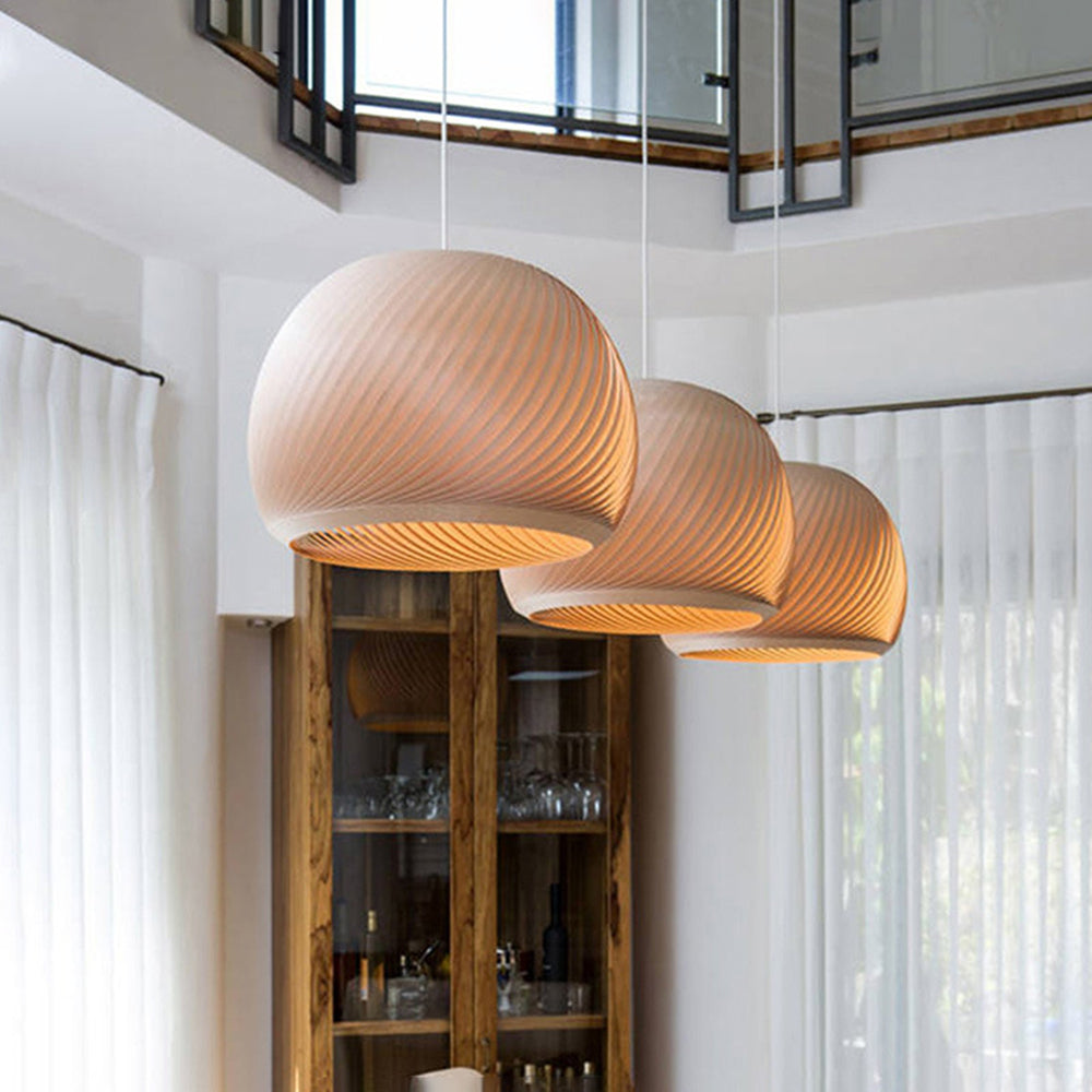 Muto Suspension Globe Naturel, Bois/Metal, Marron/Bois, Salon