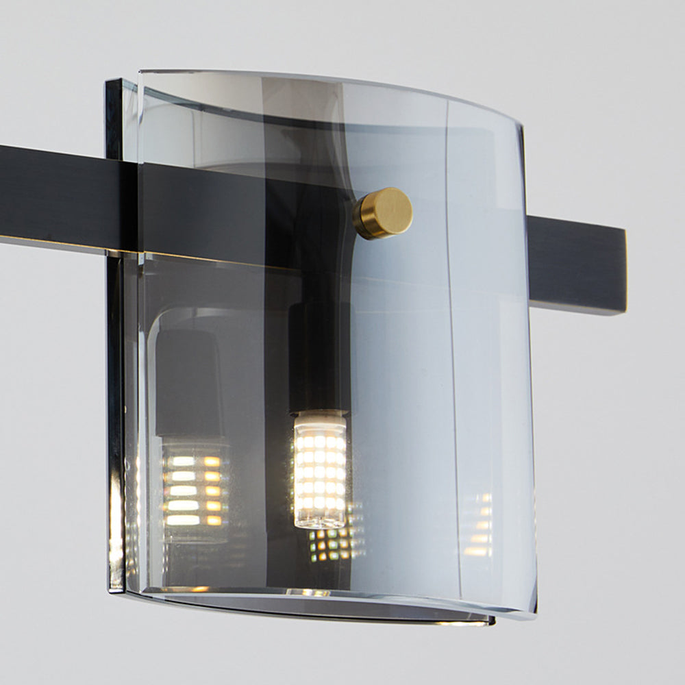 Arisha Suspension Cylindre Nordique, Cuivre/Verre, Noir/Or, Bar/Cuisine