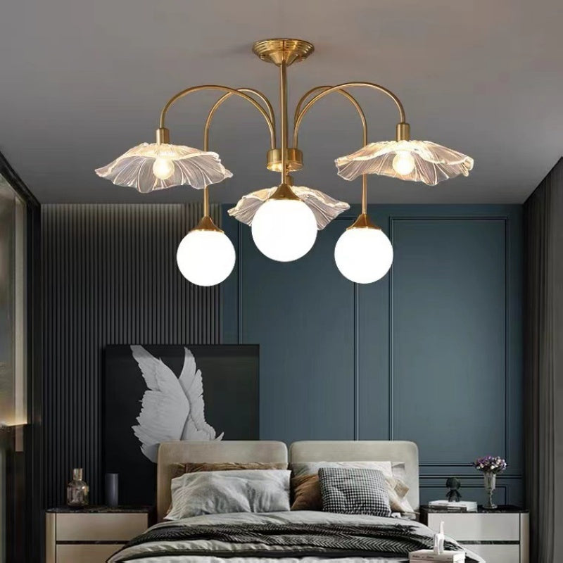 Valentina Nordique LED Lustre Or Verre Salon/Chambre À Coucher/Salle À Manger