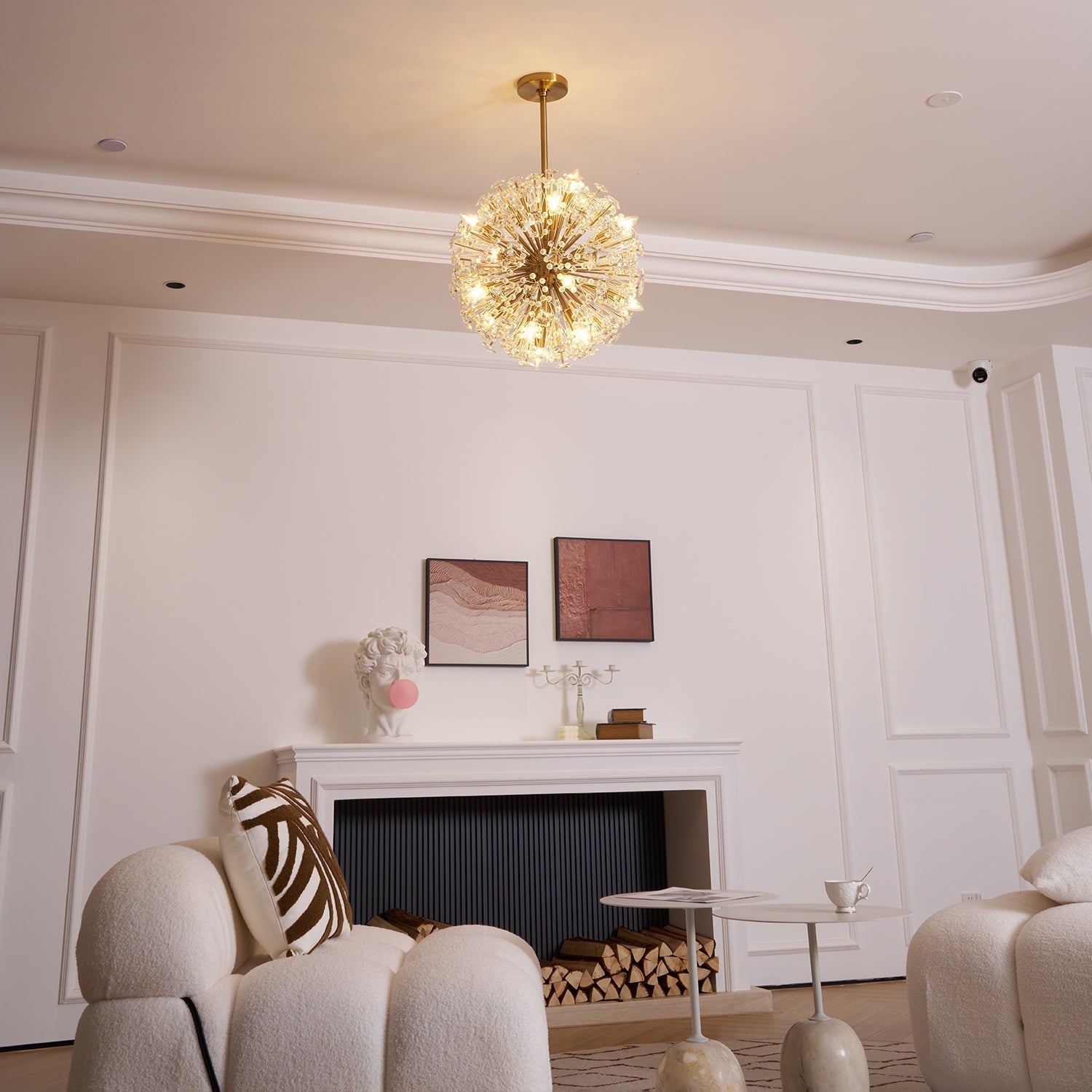 Aurora Chandelier Dickinson Gold Crystal Starburst - Letslighting