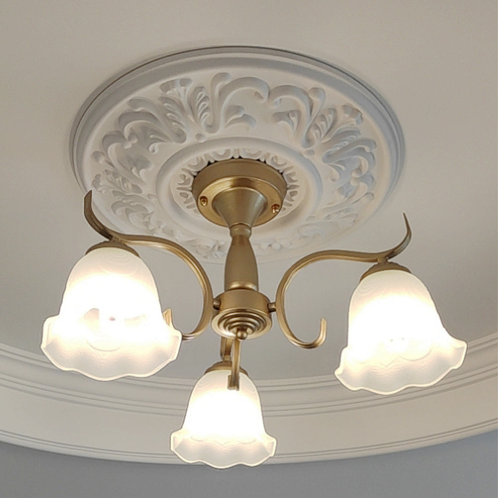 Ray Plaque de Plafond en Plâtre Vintage de style français, Accessoires d'éclairage, 4 Style