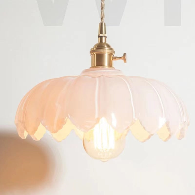 Valentina Rétro LED Suspension Métal/Verre Fleur Salle À Manger
