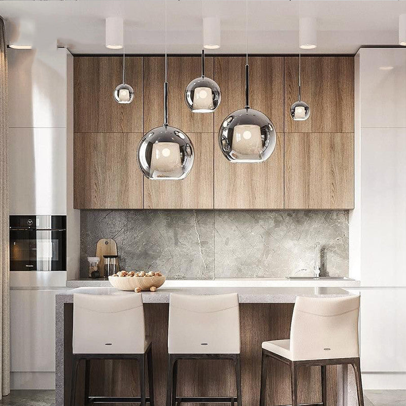 Valentina Moderne Sphère LED Suspension Verre Salle à Manger