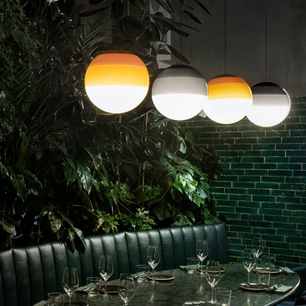 Valentina Suspension Bulle Moderne Verre, Noir/Gris/Bleu/Rose, Salon