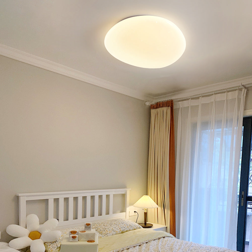 Arisha Plafonnier Galet Moderne Blanc, Salon