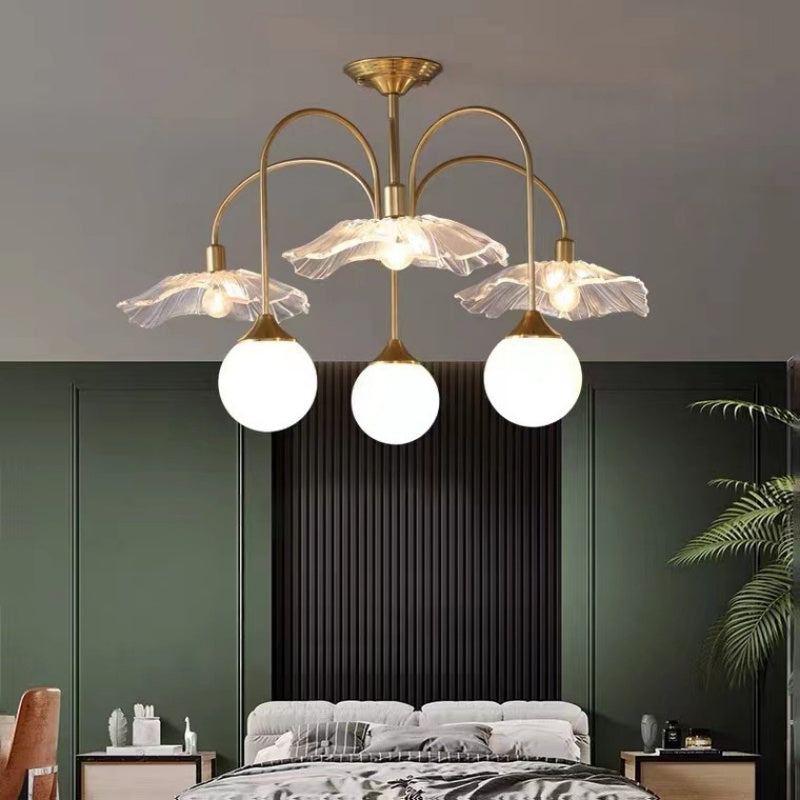 Valentina Nordique LED Lustre Or Verre Salon/Chambre À Coucher/Salle À Manger
