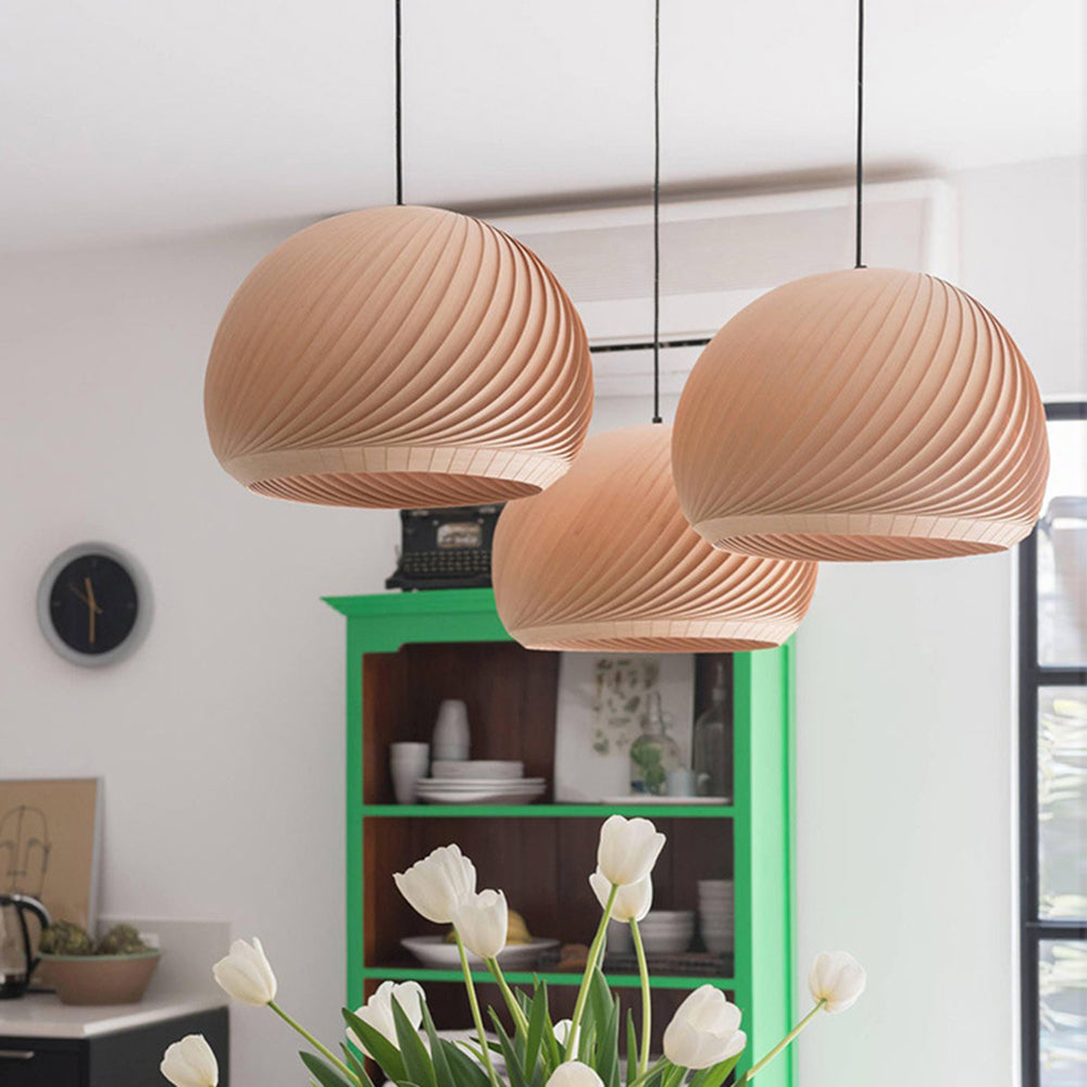 Muto Suspension Globe Naturel, Bois/Metal, Marron/Bois, Salon