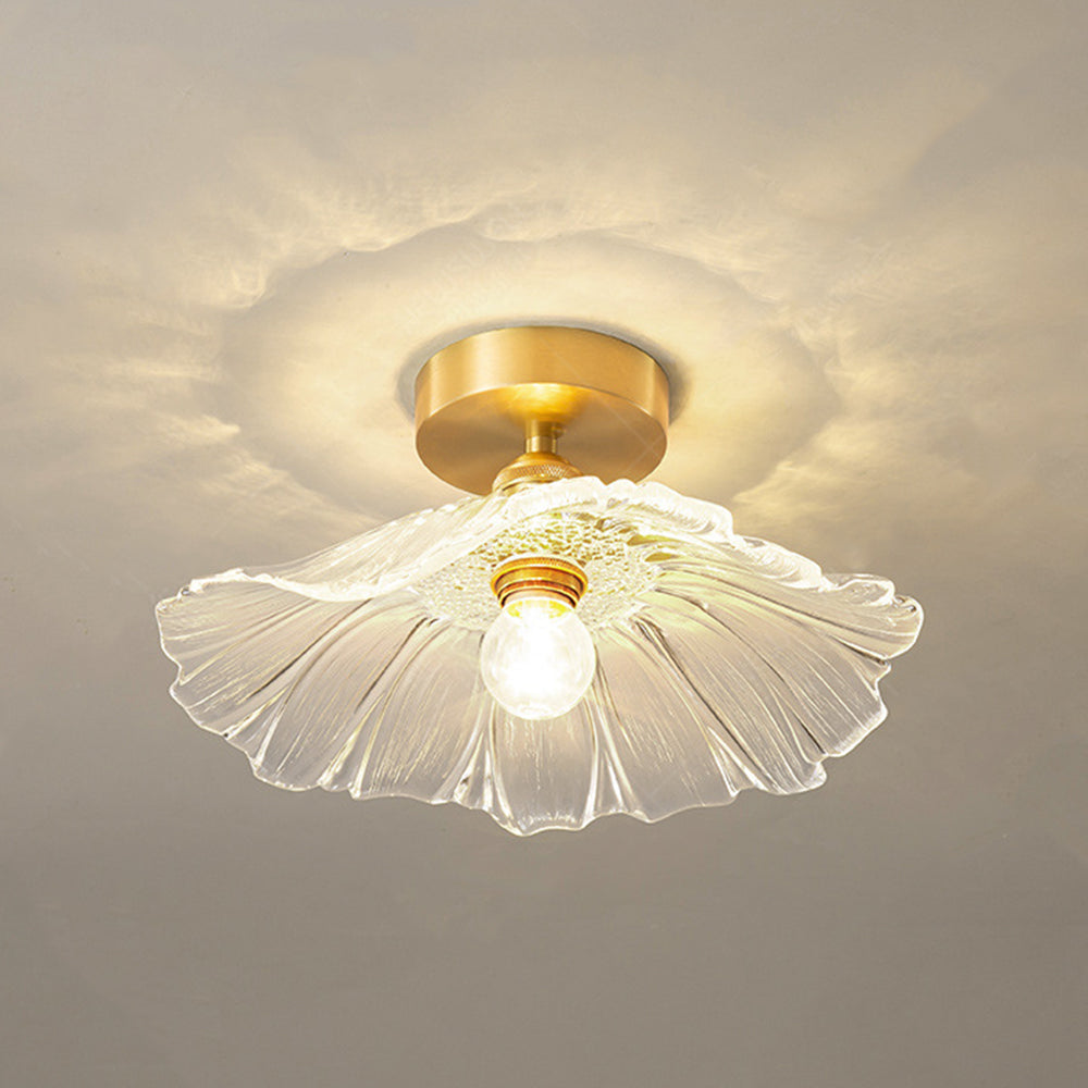 Arisha Suspension Dôme Vintage, Cuivre/Verre, Transparent/Vert, Chambre à Coucher/Salon