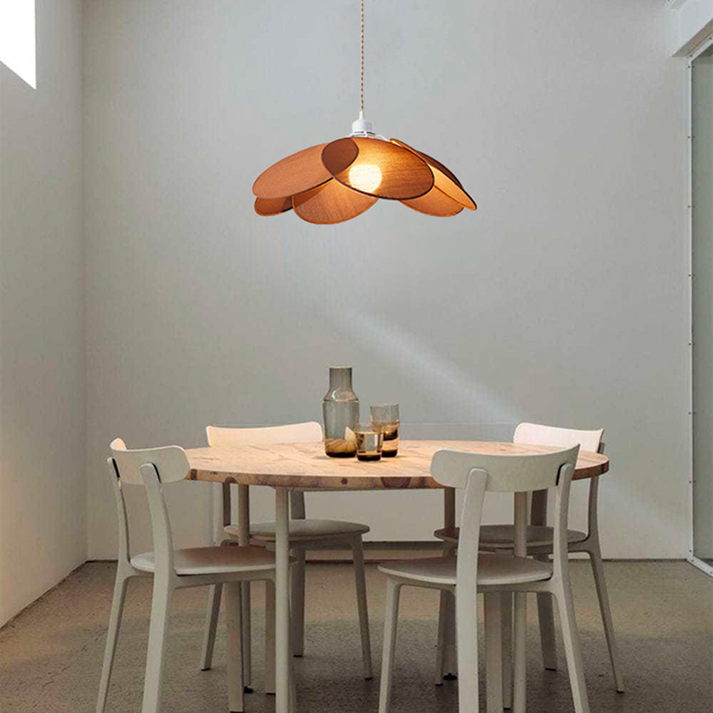 Ritta Suspension Petale Contemporain, Metal/Tissu, Orange/Marron/Beige, Salon
