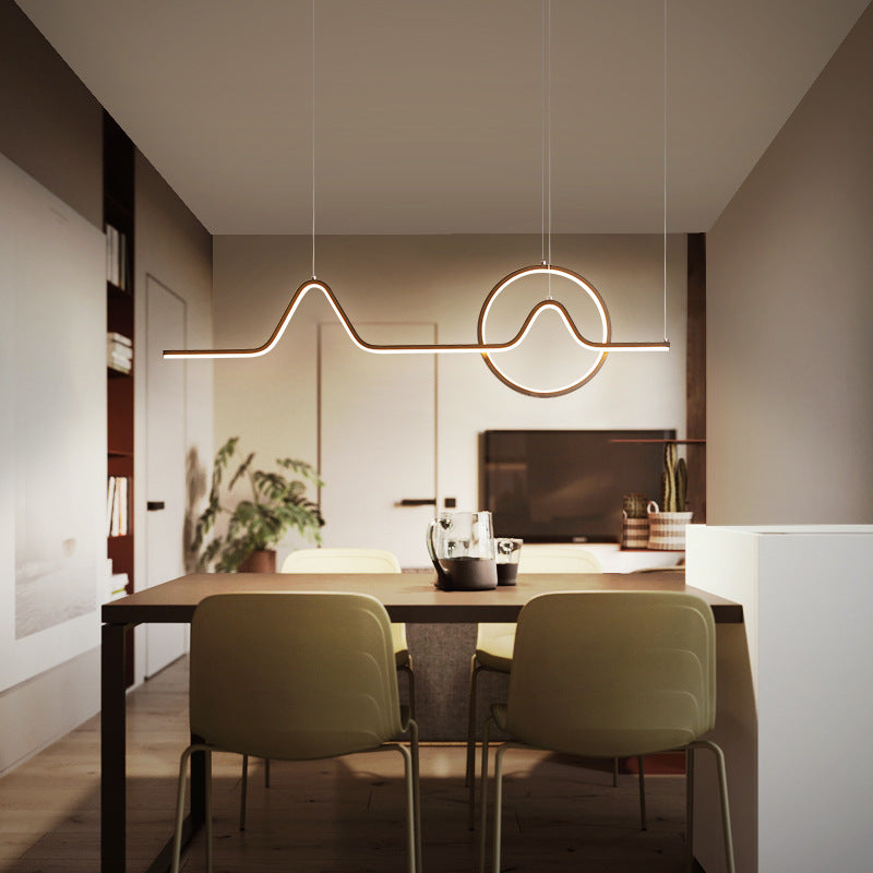 Arisha Suspension Linéaire Moderne Noir/Or Métal/Acrylique Salon