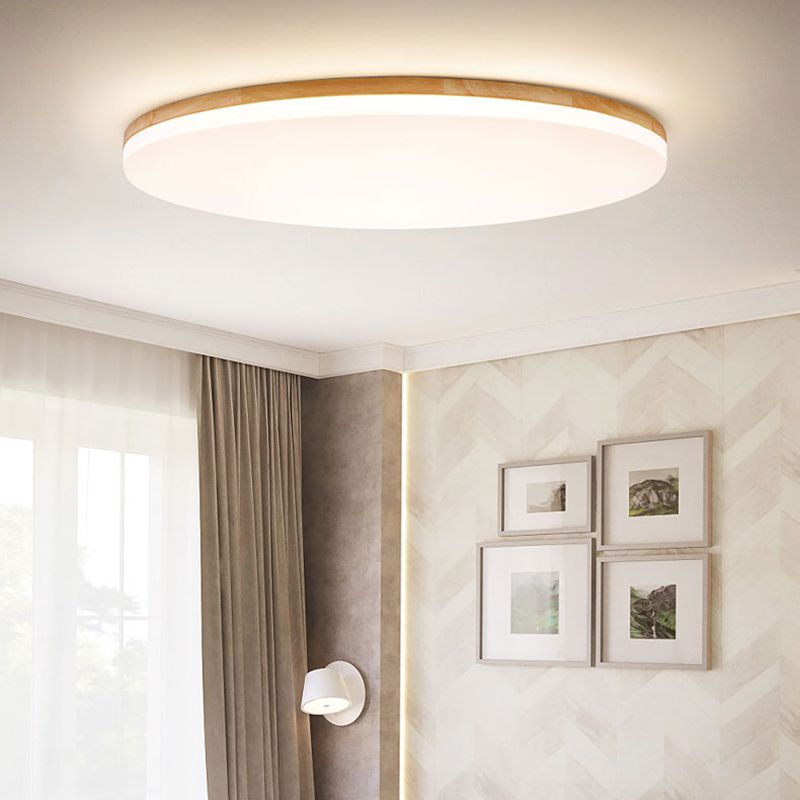Muto Plafonnier LED Grande Rond Moderne Bois