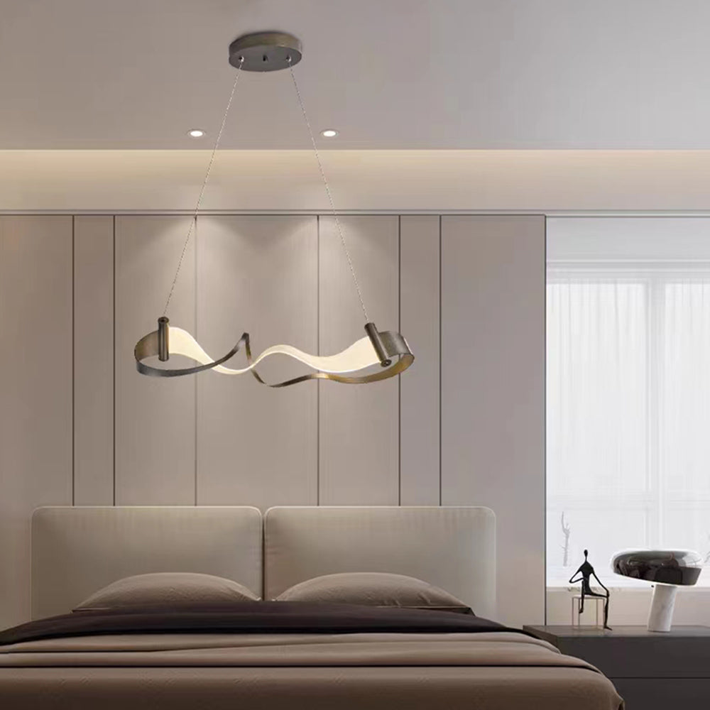 Arisha Suspension Linéaire Minimaliste, Metal, Blanc/Brun, Chambre