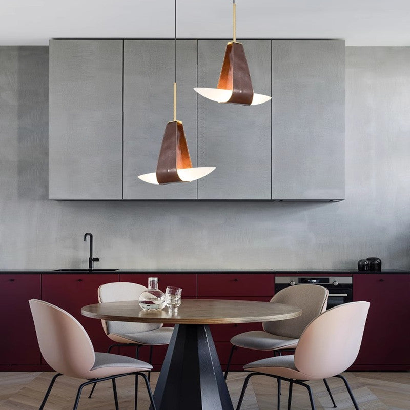 Valentina Suspension Luminaire Industrielle Rouge Verre Métal Salon