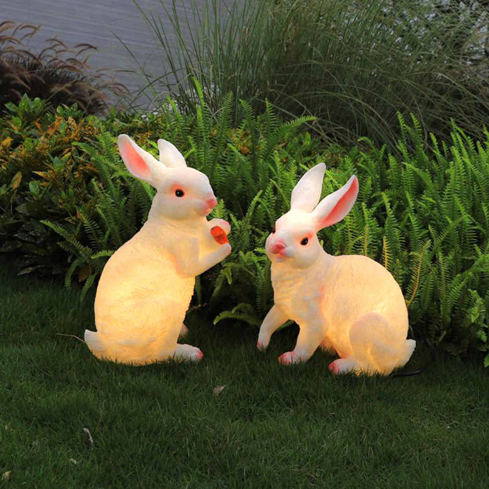 Arisha Lampadaire Lapin Moderne, Résine, Blanc, Extérieur