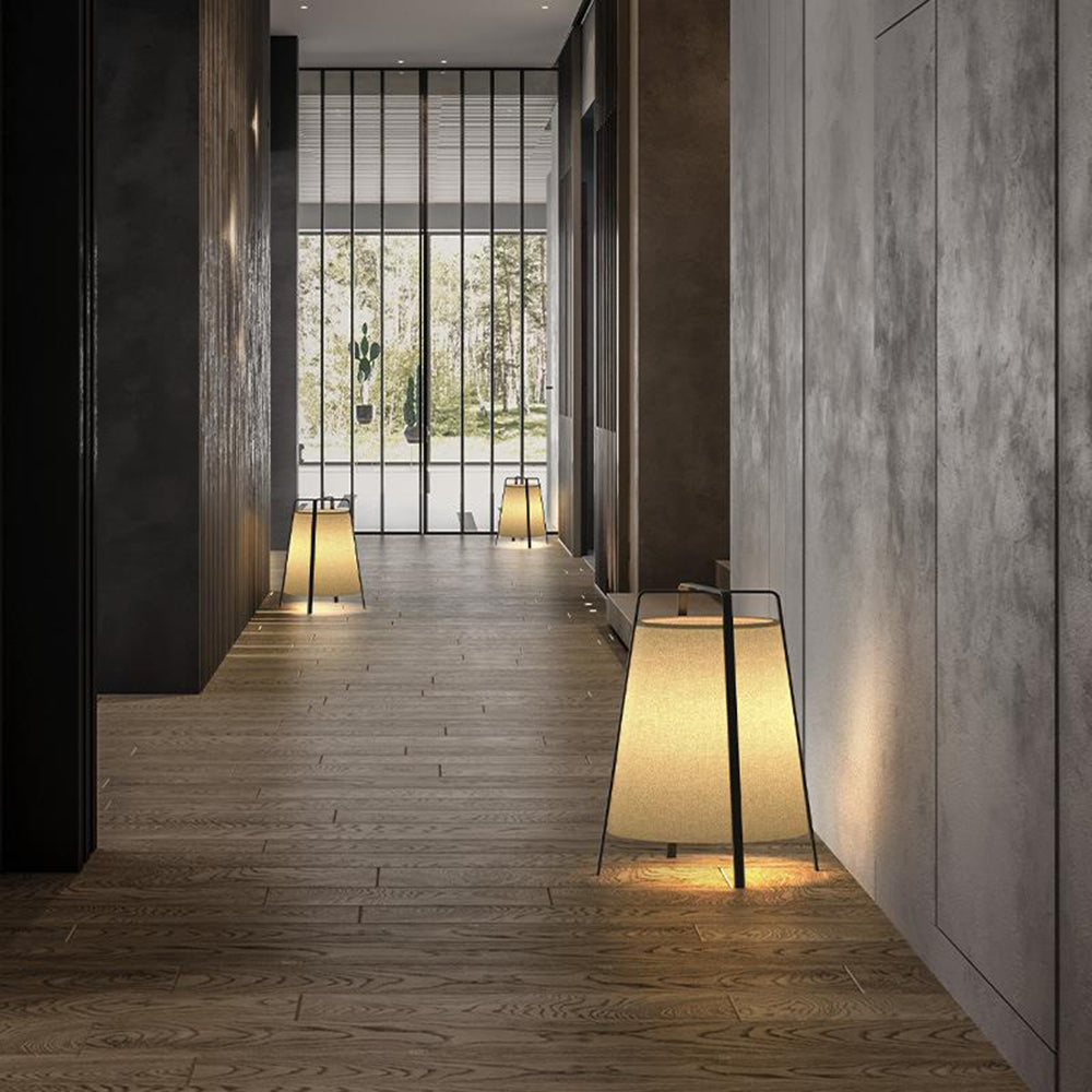 Ritta Lampadaire Dôme Nordique, Métal/Tissu, Beige, Chambre à Coucher
