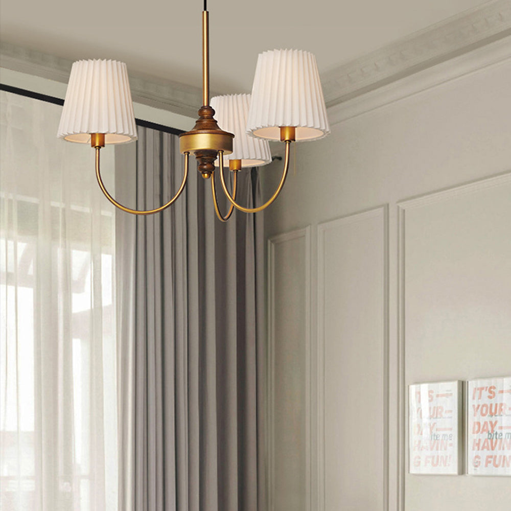 Silva Lustre Vintage, Métal/Tissu, Blanc/Vert, Salle à Manger/Salle à Séjour