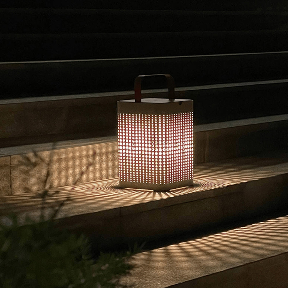 Ray Lampadaire Panier Vintage, Métal/Verre, Blanc, Extérieur