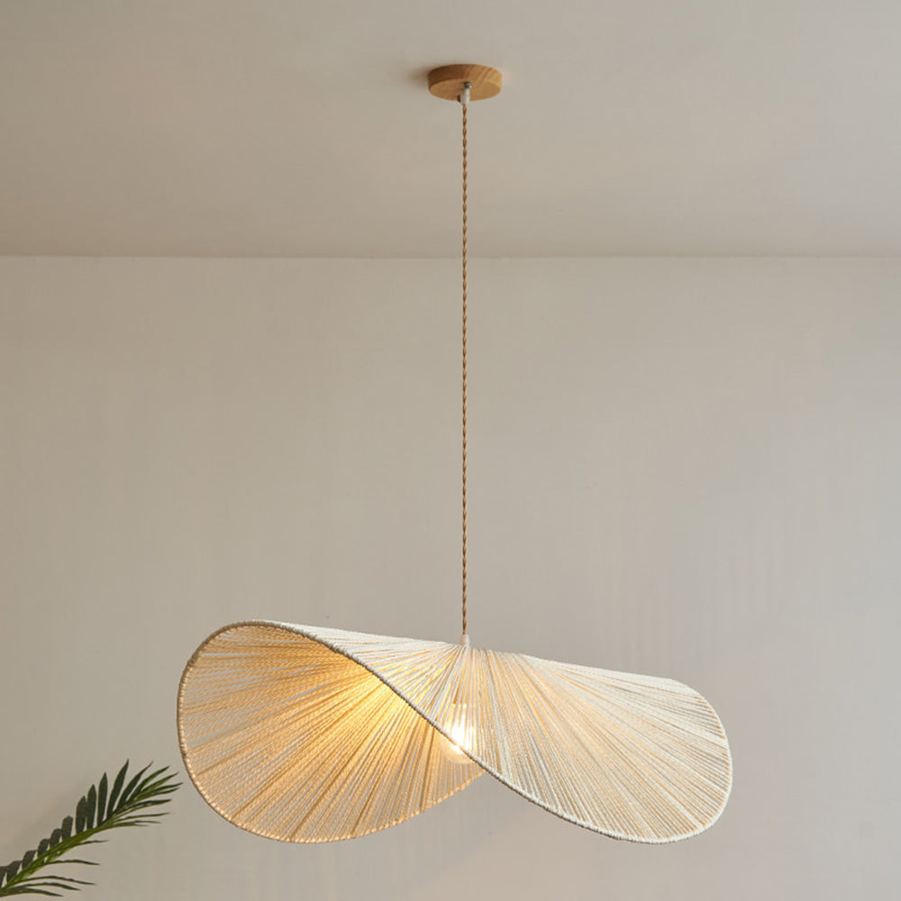 Ritta Twine Suspension Ronde Naturelle, Métal/Rotin, Marron/Beige, Cuisine/Bureau