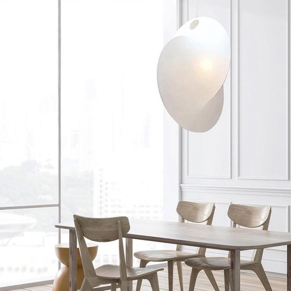 Ritta Suspension Boule Moderne, Métal/Soie, Blanc, Salon/Chambre à Coucher