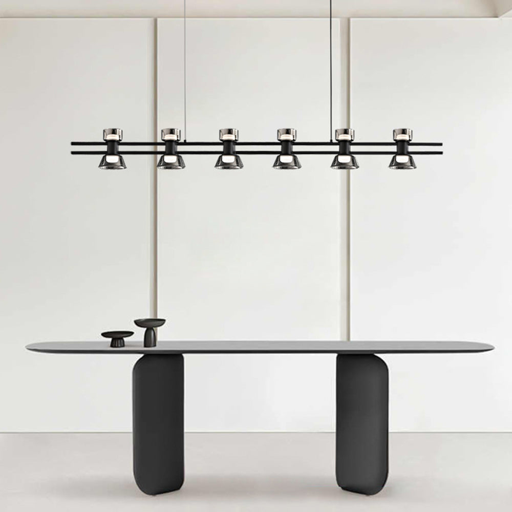 Arisha Suspension Linéaire Simple, Cuivre/Verre, Noir/Or, Salle de Bain/Chambre