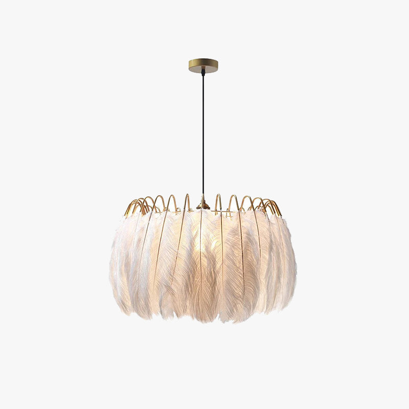O'Moore Suspension Elegant Feather, Noir/Blanc, Chambre/Salon