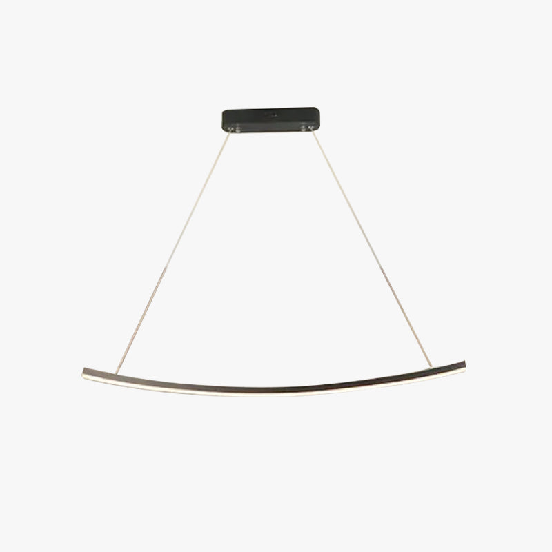 Arisha Suspension Linéaire Minimaliste, Aluminium/Gel de silice, Noir, Salon
