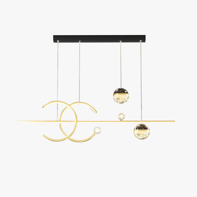 Arisha Luminaires Suspension d'Étoile LED Élegante Métal/Cristal Salon