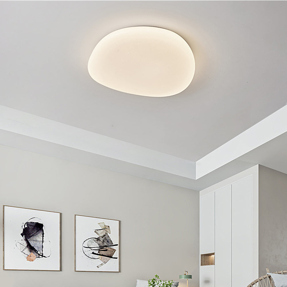 Arisha Plafonnier Galet Moderne Blanc, Salon