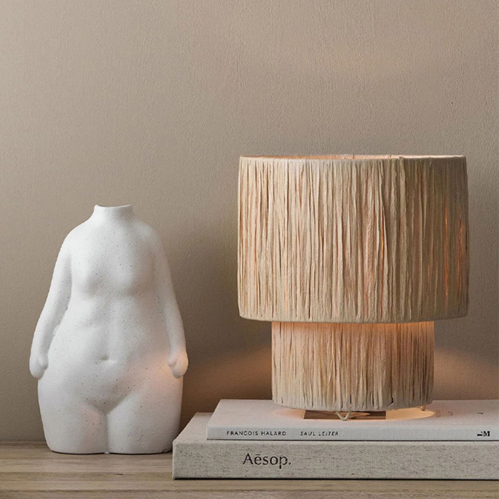 Ritta Rattam Suspension Ronde Simple, Métal/Rotin, Marron, Chambre à Coucher/Librairie