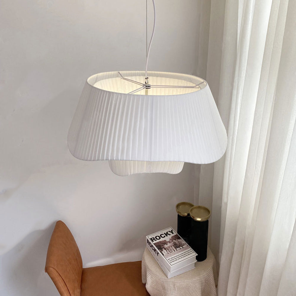 Ritta Suspension Nordique, Métal/Tissu, Blanc, Salon
