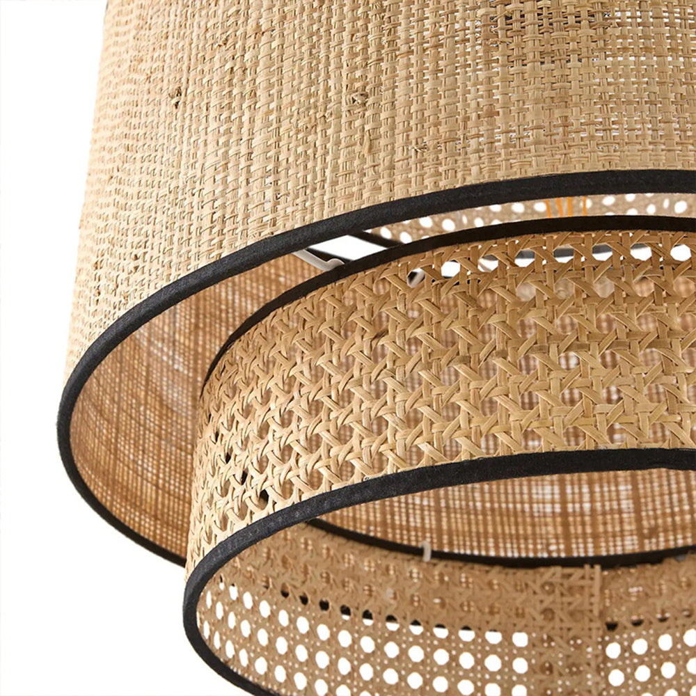 Ritta Suspension Cylindre Naturelle, Metal/Rotin, Bois, Salon