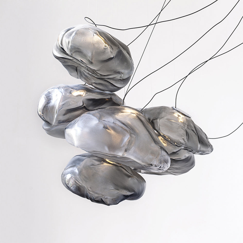 Avi Suspension Globe, Métal/Verre, Clair/Gris/Ambre