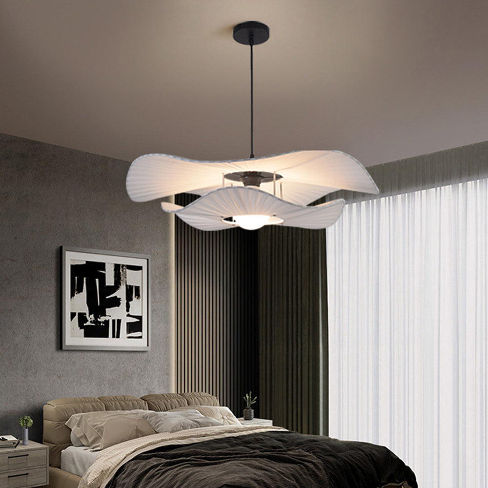 Ritta Suspension Petale Retro, Metal/Tissu, Blanc, Chambre à Coucher