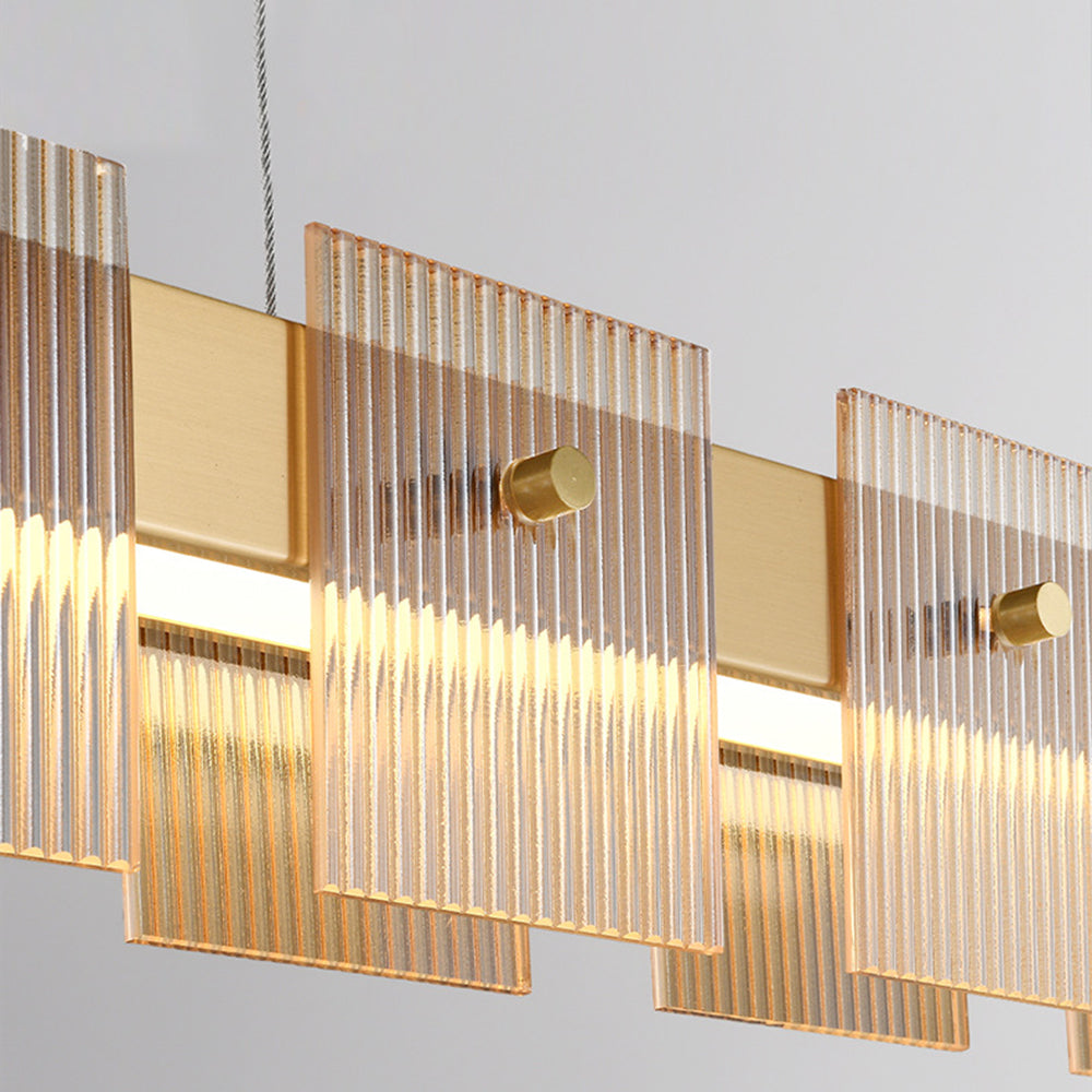 Arisha Suspension Carrée Urbaine, Cuivre/Verre, Doré, Salle de Bain/Chambre à Coucher