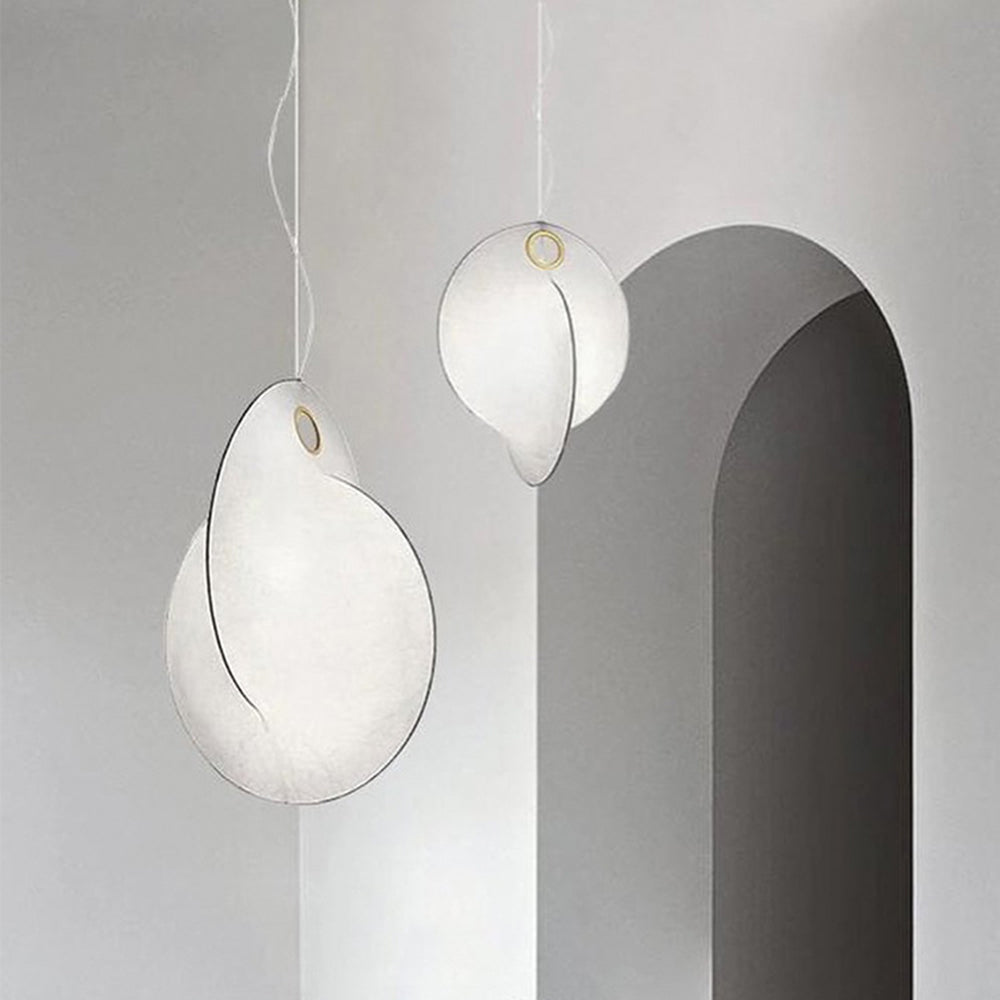 Ritta Suspension Boule Moderne, Métal/Soie, Blanc, Salon/Chambre à Coucher