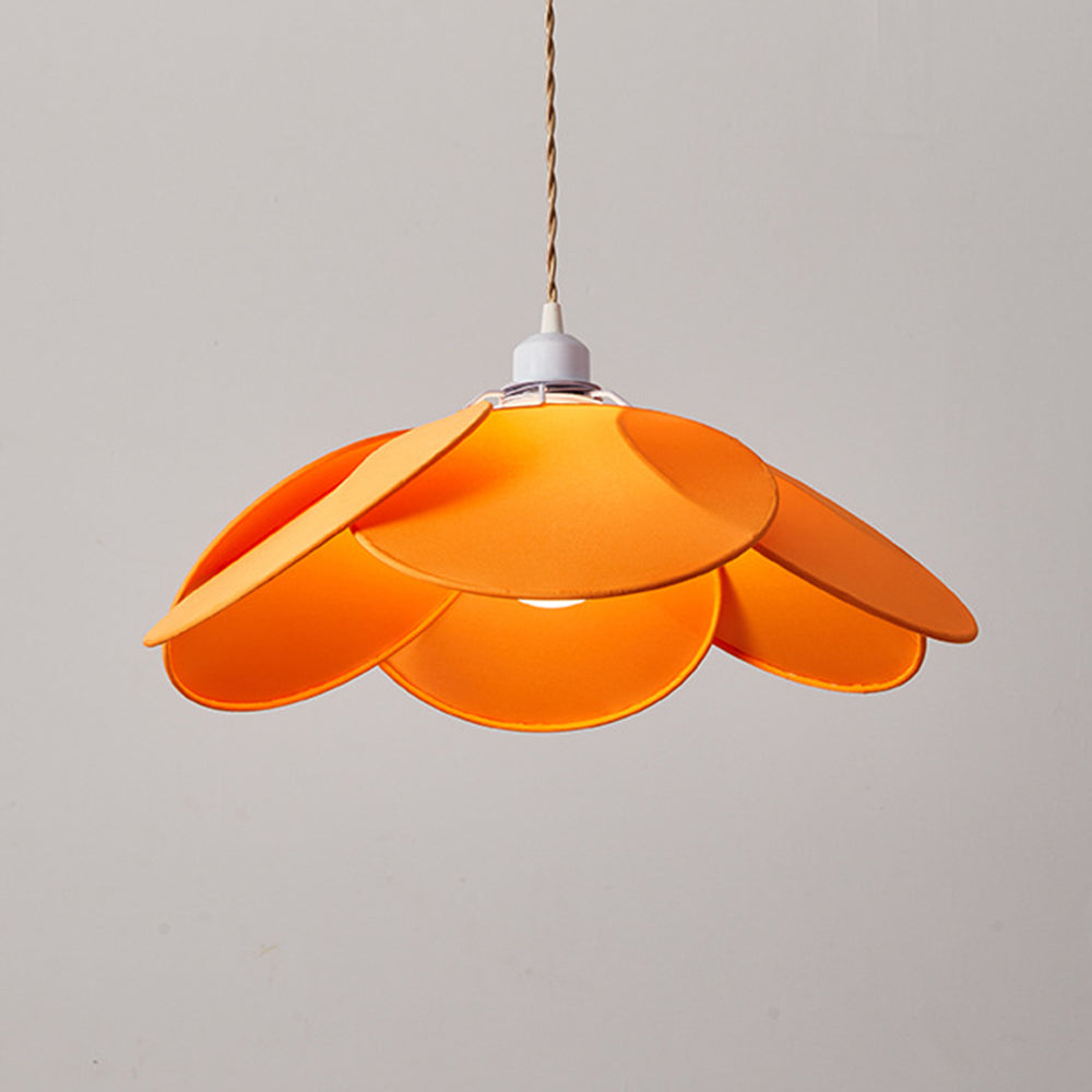 Ritta Suspension Petale Contemporain, Metal/Tissu, Orange/Marron/Beige, Salon
