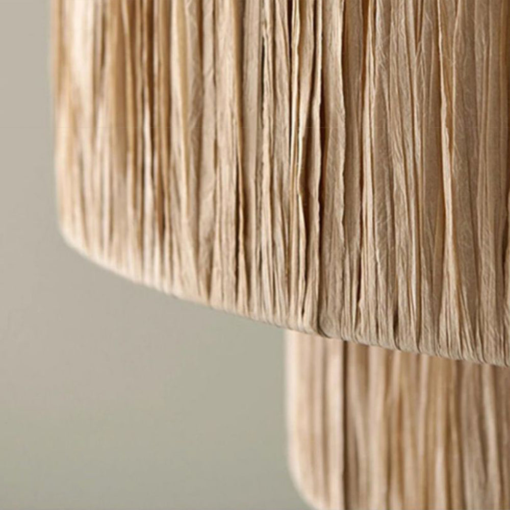 Ritta Rattam Suspension Ronde Simple, Métal/Rotin, Marron, Chambre à Coucher/Librairie