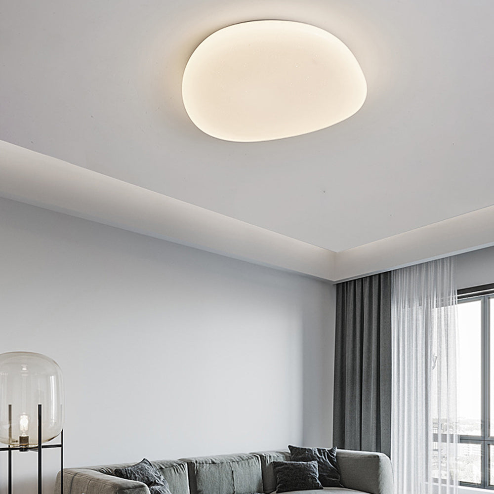 Arisha Plafonnier Galet Moderne Blanc, Salon