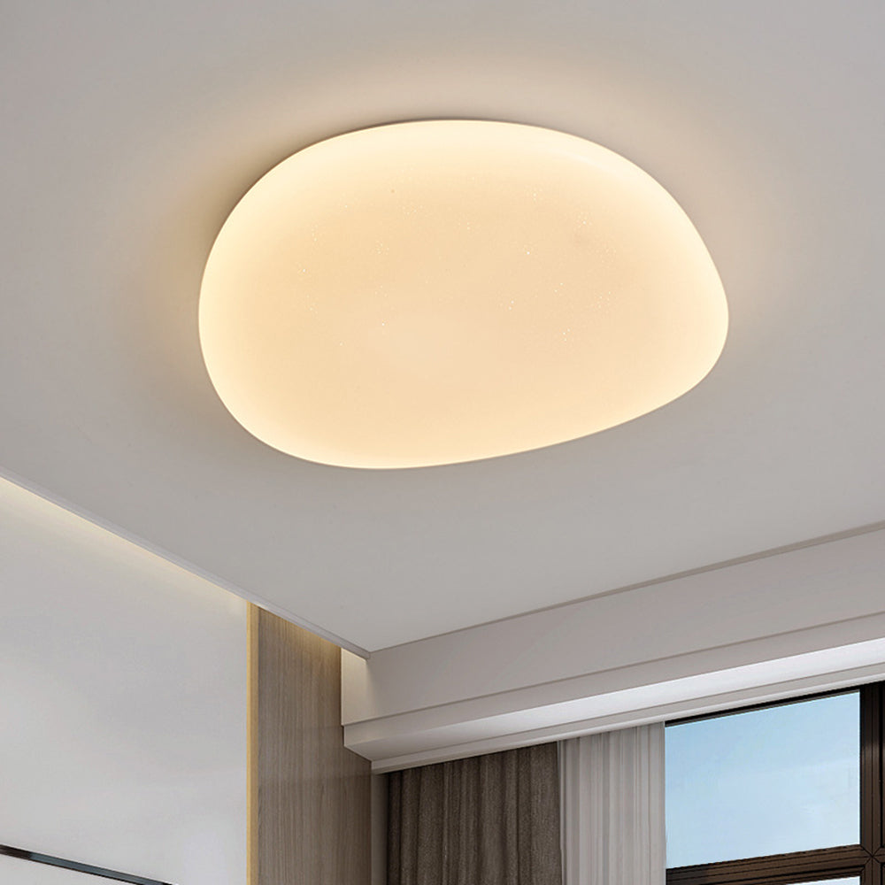 Arisha Plafonnier Galet Moderne Blanc, Salon