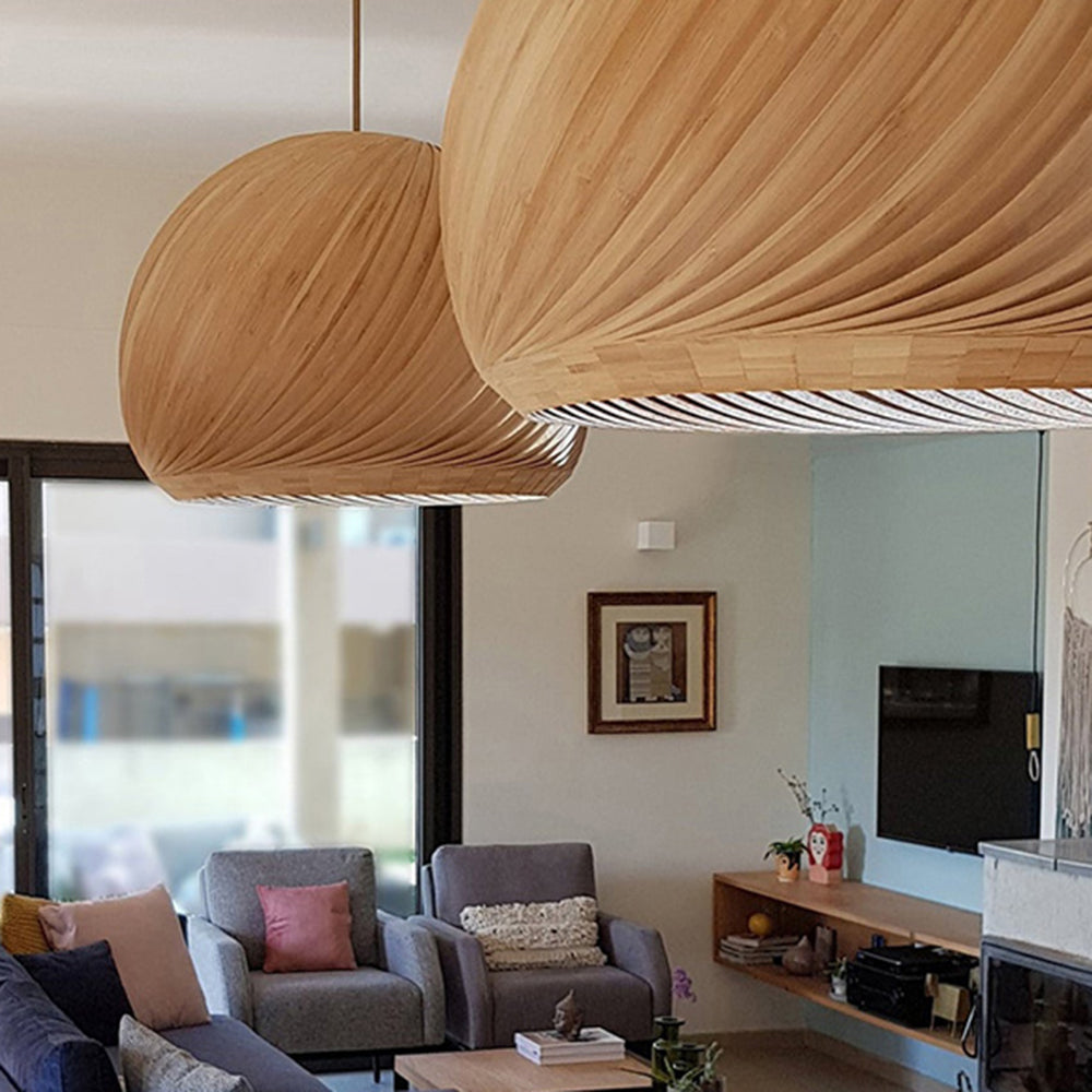 Muto Suspension Globe Naturel, Bois/Metal, Marron/Bois, Salon