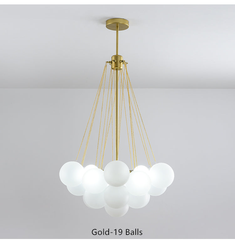 Valentina Lustre Globe Modenre, Fer/Verre, Noir/Blanc, Salon
